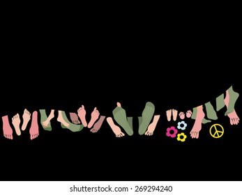 Feet and toes vector illustration