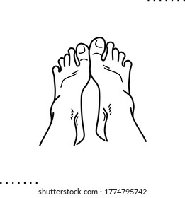 Feet vector icon in outlines