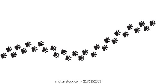 Feet vector print of cat's footprints. Dog, puppy animal silhouette.