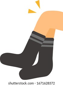 
Feet wearing socks isolated vector illustration