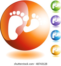 Feet web button isolated on a background.