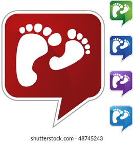 Feet web button isolated on a background.