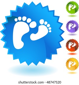Feet web button isolated on a background.