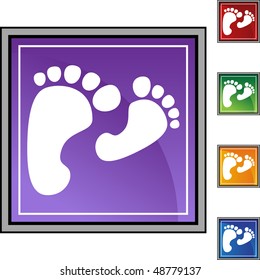 Feet web button isolated on a background.