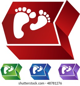 Feet web button isolated on a background.