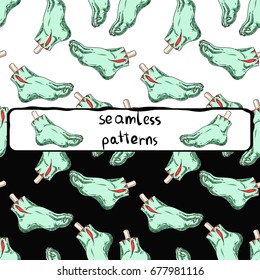 Feet without a host? Where do they go? This seamless pattern is cool!