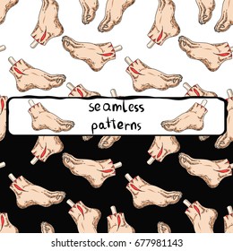 Feet without a host? Where do they go? This seamless pattern is cool!