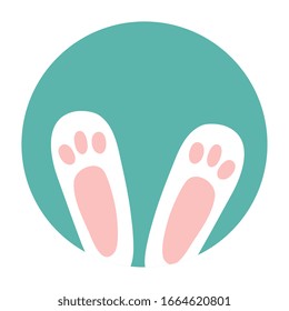 feets of rabbit in frame circular vector illustration design