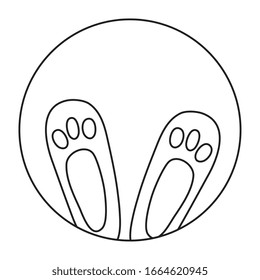 feets of rabbit in frame circular vector illustration design