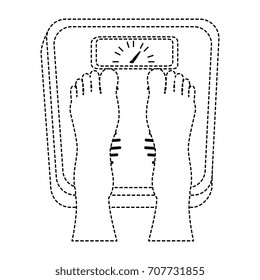 feets with scale weight measure icon