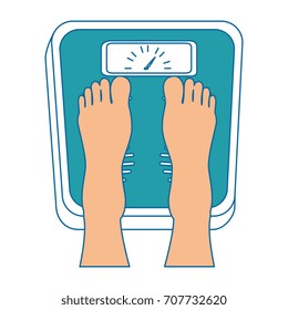 feets with scale weight measure icon