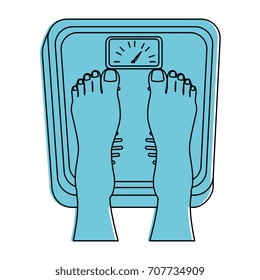 feets with scale weight measure icon