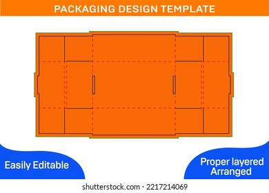 FEFRCO320 Folding cardboard box dieline template and 3d render with resizable