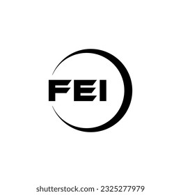 FEI letter logo design in illustration. Vector logo, calligraphy designs for logo, Poster, Invitation, etc.