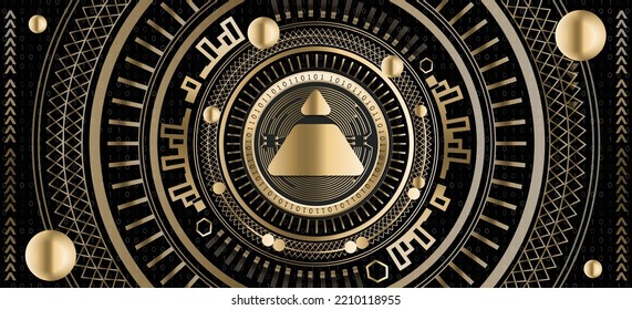 FEI Protocol (FEI) crypto coin luxury golden ornamental vector background illustration