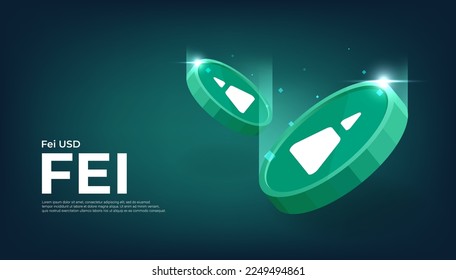 Fei USD (FEI) coin crypto currency themed banner.