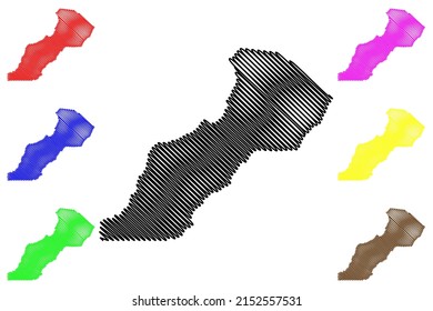 Feijo municipality (Acre state, Municipalities of Brazil, Federative Republic of Brazil) map vector illustration, scribble sketch Feijo map