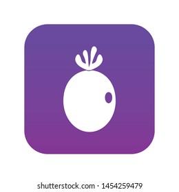 Feijoa fruit icon digital purple for any design isolated on white vector illustration