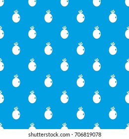 Feijoa fruit pattern repeat seamless in blue color for any design. Vector geometric illustration