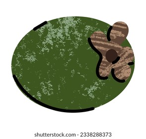 feijoa fruit, simple illustration in abstract flat sketch drawing style, healthy food