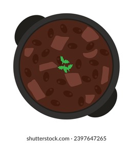 feijoada brazil food vector isolated