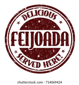 Feijoada sign or stamp on white background, vector illustration