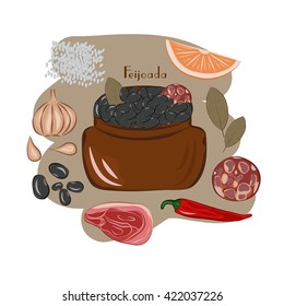 Feijoada. Traditional food of Brazil. Most popular dish in Rio de Janeiro.