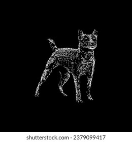 feist dog hand drawing vector isolated on black background.