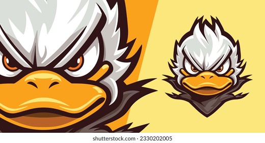 Volantes Feisty: Diseño del logotipo de la mascota de pato enojado contemporáneo para el deporte, el equipo de deportación, la marca, el emblema y la impresión de camisetas