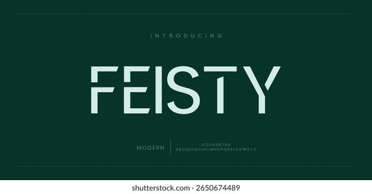 Feisty Modern pointed sans serif alphabet display font vector
