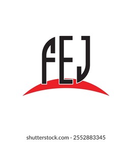 FEJ diseño del logotipo de la letra con el fondo blanco en ilustrador, fuente moderna del alfabeto del logotipo del Vector