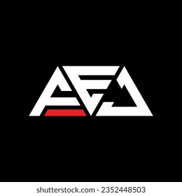 Diseño del logotipo de la letra triangular de FEJ con forma triangular. Monograma de diseño del logotipo del triángulo FEJ. Plantilla de logotipo vectorial de triángulo FEJ con color rojo. Logotipo triangular FEJ Diseño sencillo, elegante y lujoso.