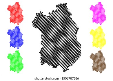 Fejer County (Hungary, Hungarian counties) map vector illustration, scribble sketch Fejér map