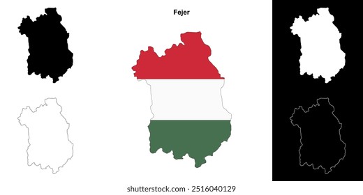 Fejer county outline map set