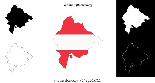 Feldkirch blank outline map set