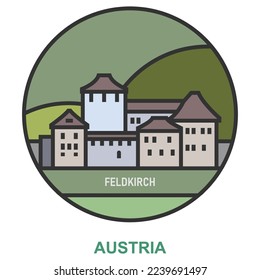 Feldkirch. Ciudades y pueblos de Austria. Punto de referencia plano