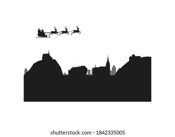 Feldkirch city skyline in Austria. christmas background.