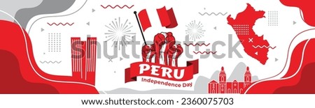 Felices Fiestas Patrias or Peruvian Independence Day Cartoon Illustration with Flag for National Holiday Peru Celebration on 28 july in Flat Style Background

