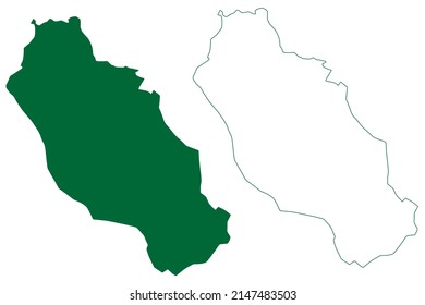 Felicite island (Republic of Seychelles, Indian Ocean) map vector illustration, scribble sketch Félicité map
