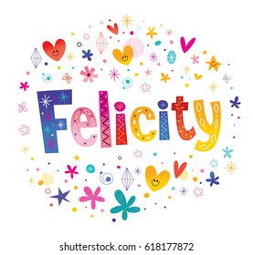 Felicity girls name decorative lettering type design