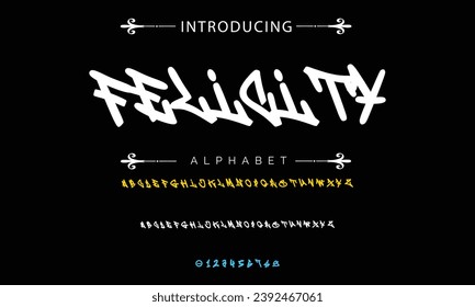 Felicity Graffiti font text effect, spray and street text style