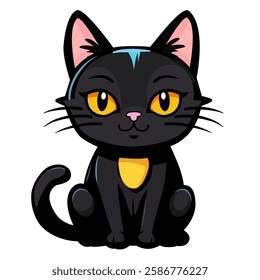 Feline Black Cat Domestic Cat, vector graphic.