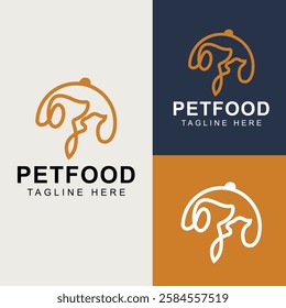 Feline Cat and Dog Canine head for Pet Food Nutrition Logo Design