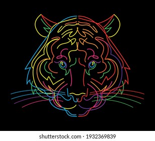 Feline head abstract vector illustration