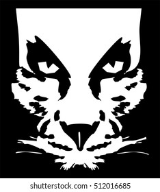 Feline head, vector illustration