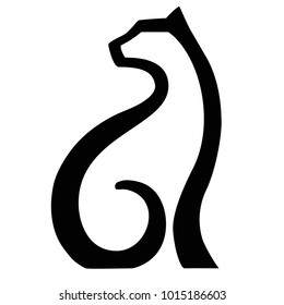 Feline logo. Cat symbol. Stylized Panther