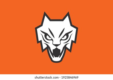 Feline mascot symbol and logo design vector with modern and minimal illustration concept style for badge, emblem and t shirt printing. Angry feline illustration for gaming, sport and e-sport team