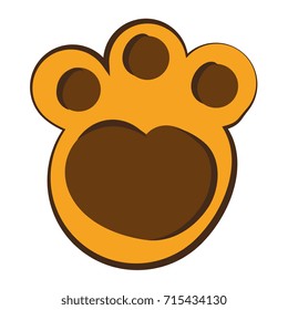 feline paw footprint isolated icon