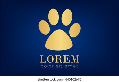 feline paw print logo vector