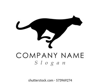 Feline running logo